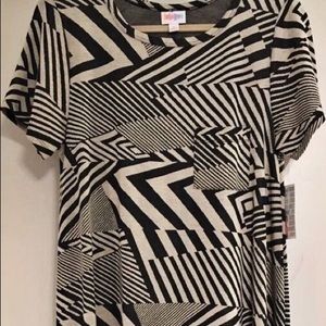 NWT Lularoe S Carly ~ black & tan print ~
